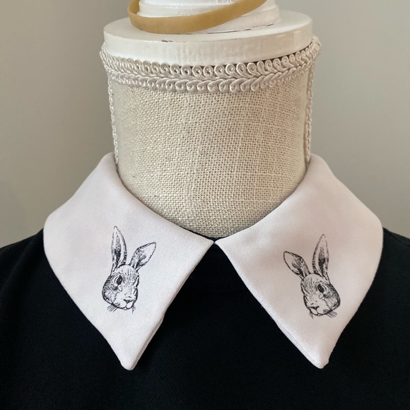 Victoria Beckham for Target Dresses & Skirts - Victoria Beckham for Target Black Dress w White Bunny Print Collar